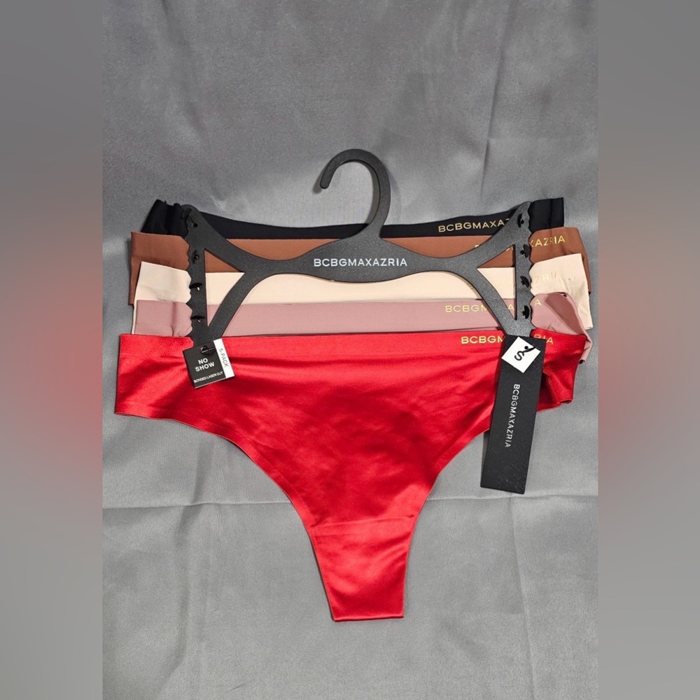 BCBGMAXAZRIA 5-pack thong satin panties size S New